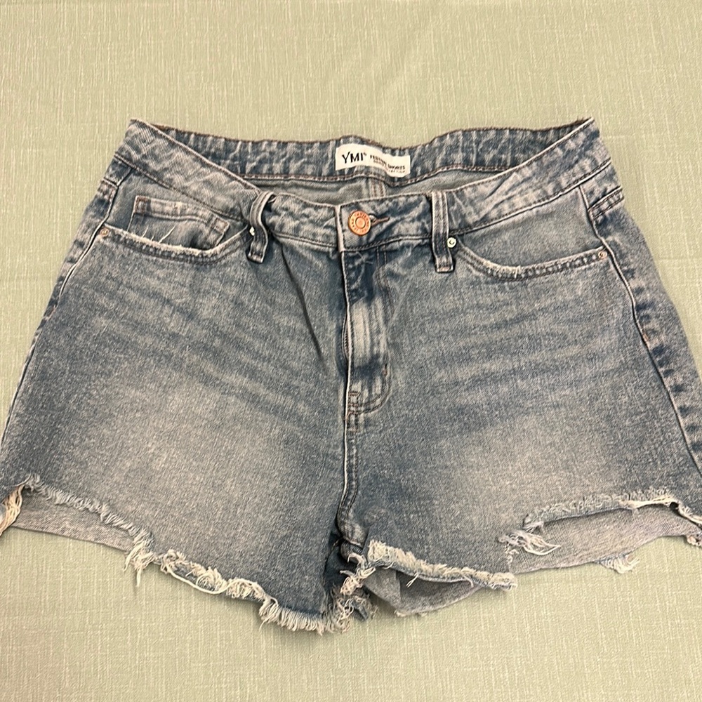 YMI Blue Jean Shorts Distressed Raw Hem